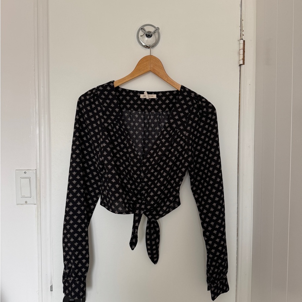 Urban Outfitters Black and White Patterned Women's Top